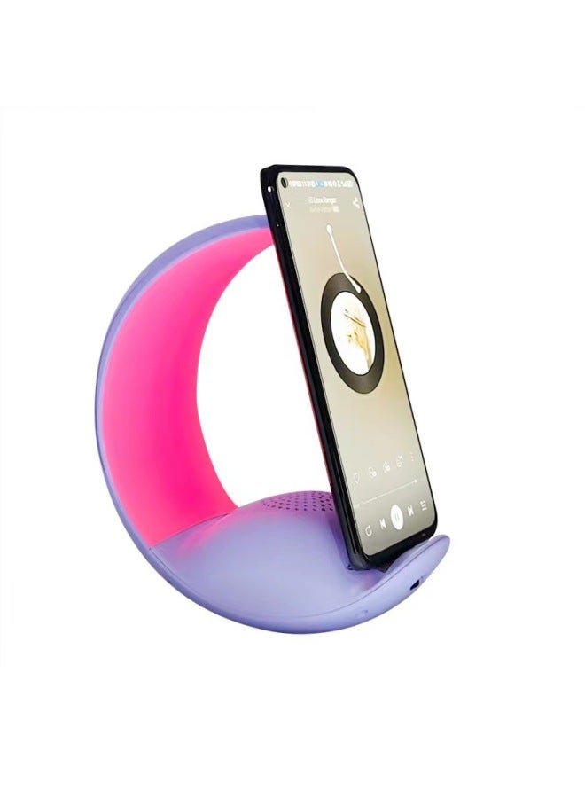 نيوترل مكبر صوت بلوتوث "مون لايت" مع مضخم صوت، محمول للاستخدام في الهواء الطلق، مناسب للمنزل والمكتب، مع إضاءة لمسية، مصباح ليلي صغير بجوار السرير، صوت صغير الحجم - Image 5