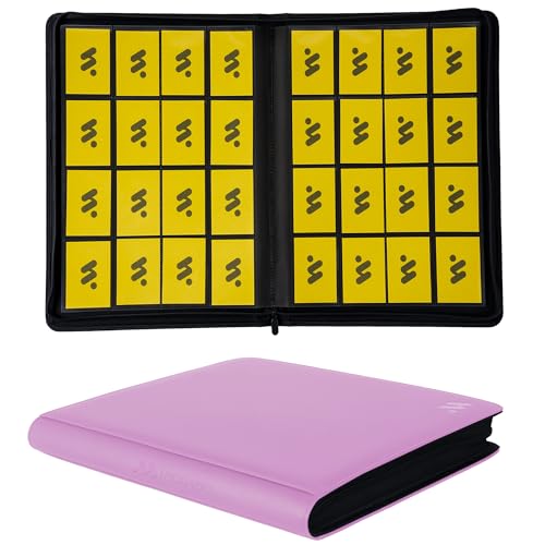 MORABTO Premium 1000 Pockets Card Binder16 Pockets Trading Card Binder Ringless Side Loading Trading Card Album Folder for TCG Pink Purple - Image 1
