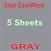Siser 5 sheets of 12" x 15"  Easyweed Heat Transfer Vinyl, IRON ON T-shirt Heat Transfer, Craft Garment (GRAY) - Image 2