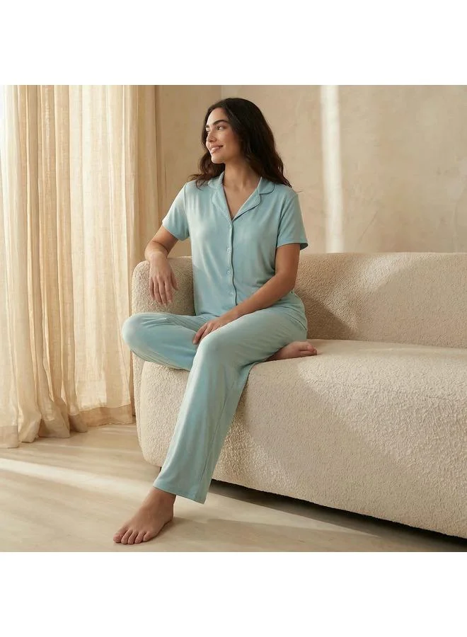 Splash FAV Pyjama Set Button Down Shirt & Trousers