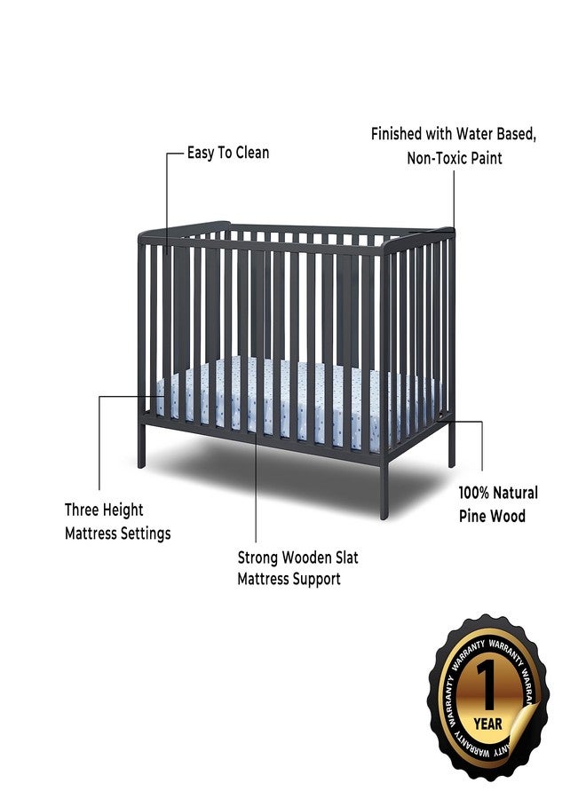 Sorelle Furniture Adrian Crib Modern 3-in-1 Convertible Crib, Made of Sustainable European Beech Wood, Non-Toxic Finish, Wooden Baby Bed, Toddler Bed and Child’s Daybed-Midnight - Image 3
