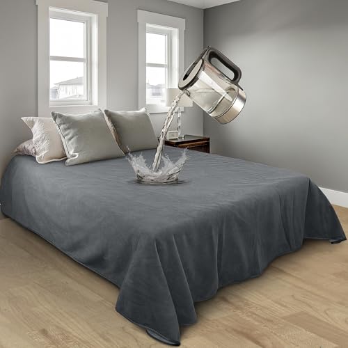 Catalonia Waterproof Blanket for Bed, Reversible Fleece Bed Sofa Cover, Washable Liquid Proof Furniture Protector - Image 2