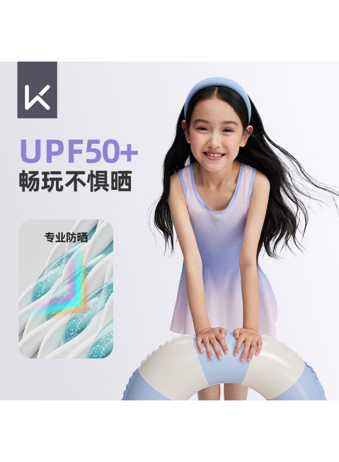 Keep Children's Two-piece Swimsuit For Girls With Long Sleeves And Pants, Sun Protection Swimwear For Older Girls, Dream Purple