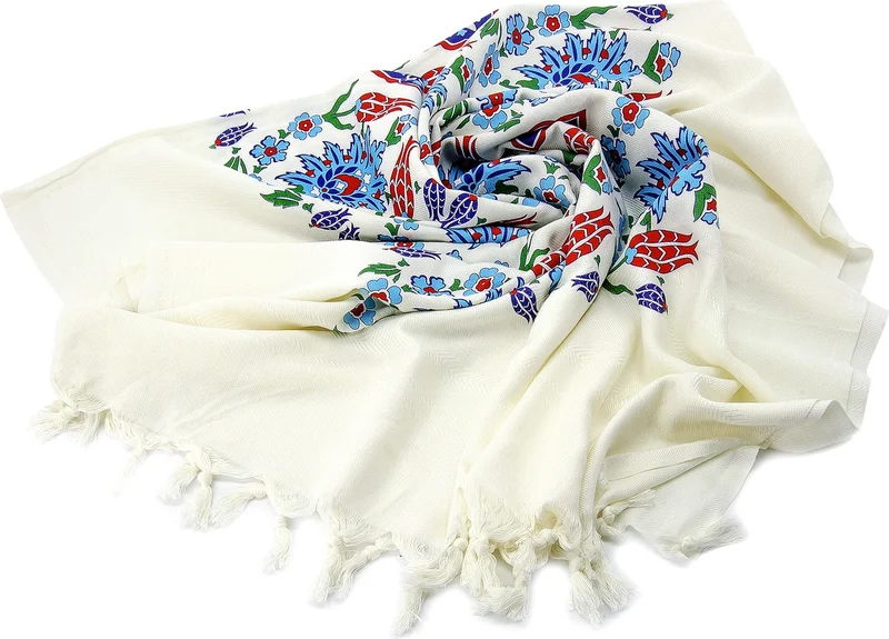 ايهفان اونلاين Red Tulip Tile Printed Cotton Bamboo Peshtemal