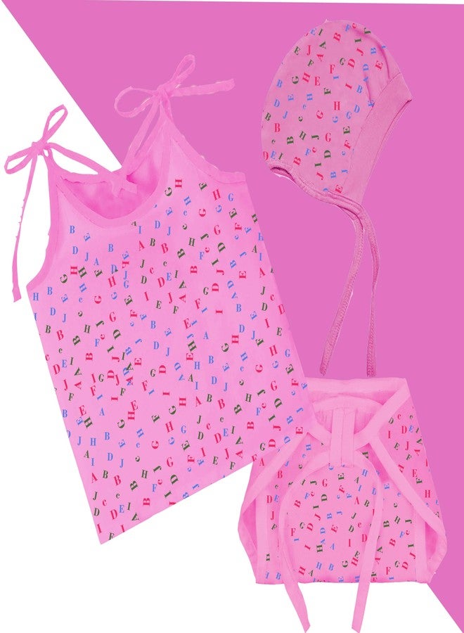 Toddylon New Born Baby Clothes Jhabla Set | Baby Dress | Infants Clothing | Shirt | Nappy | Caps | Cotton | wear | Casual | Gift Combo (0-6 Months) - Multicolor - Image 3