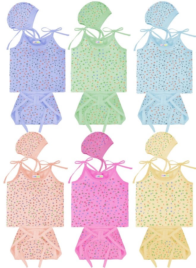 Toddylon New Born Baby Clothes Jhabla Set | Baby Dress | Infants Clothing | Shirt | Nappy | Caps | Cotton | wear | Casual | Gift Combo (0-6 Months) - Multicolor - Image 1