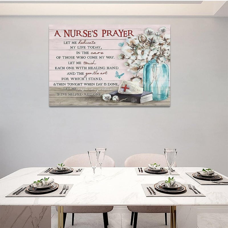 remzoke A Nurse's Prayer Canvas Wall Art - Image 2