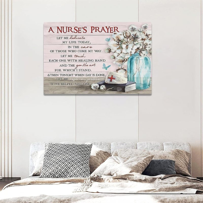 remzoke A Nurse's Prayer Canvas Wall Art - Image 5