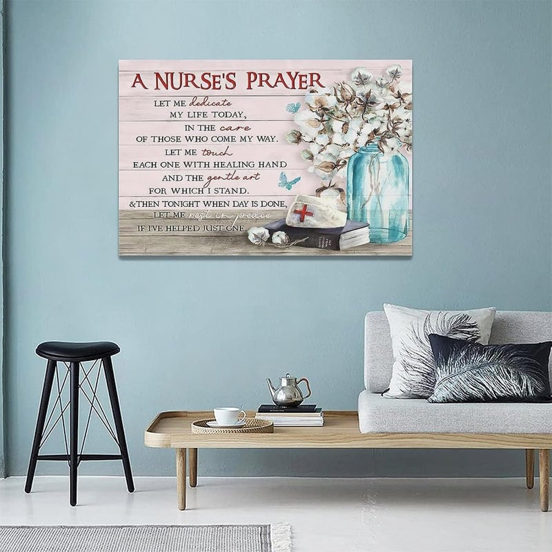 remzoke A Nurse's Prayer Canvas Wall Art - Image 4