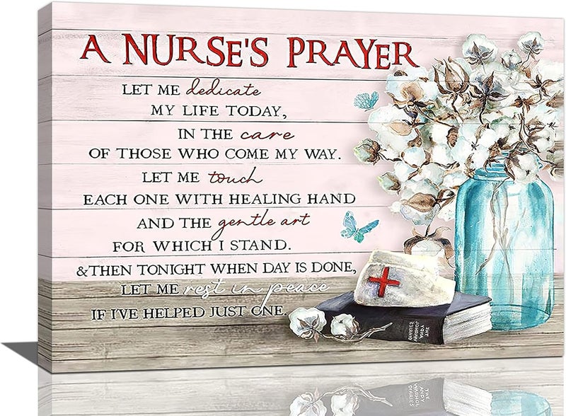 remzoke A Nurse's Prayer Canvas Wall Art - Image 1
