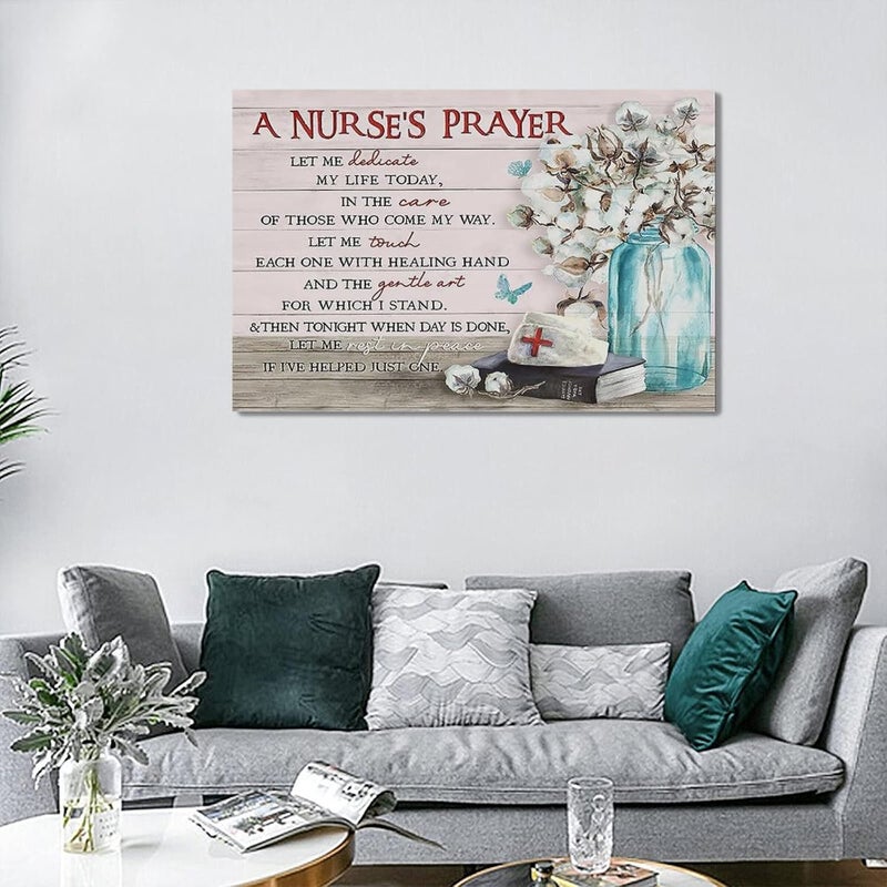 remzoke A Nurse's Prayer Canvas Wall Art - Image 3