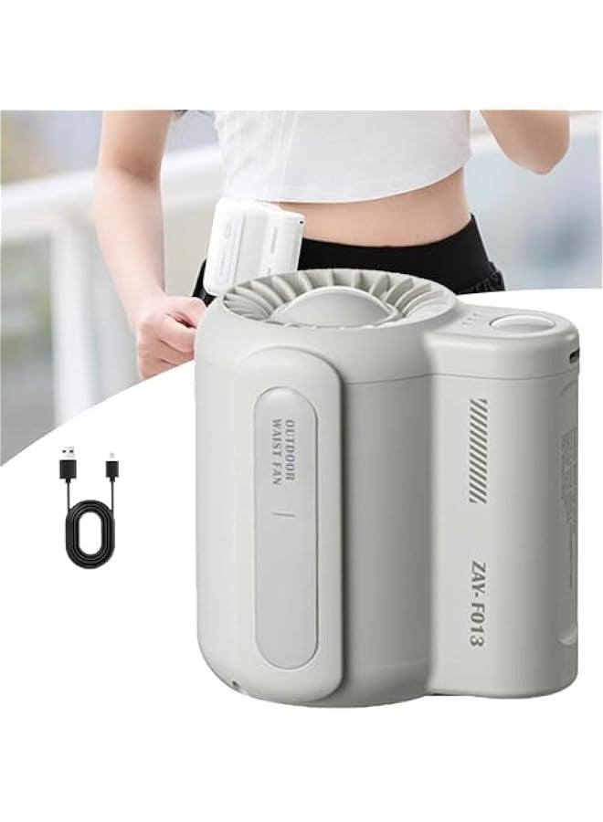 Portable Waist Mounted Cool Fan for Outdoor Sports Summer Gifts - Wearable Fan Under Shirt,Small Fan Personal Fan with Clip,Shirt Fan Clip Waist (White) - Image 2