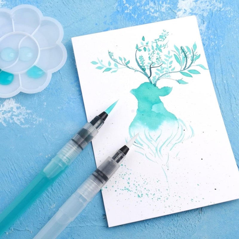 ARTISTERY Water Brush Pens Set - 3 Sizes: Fine, Medium & Large - Great for Watercolor Paints, Illustrations, Calligraphy, DIY Art & Craft - Refillable Pens  - Image 3
