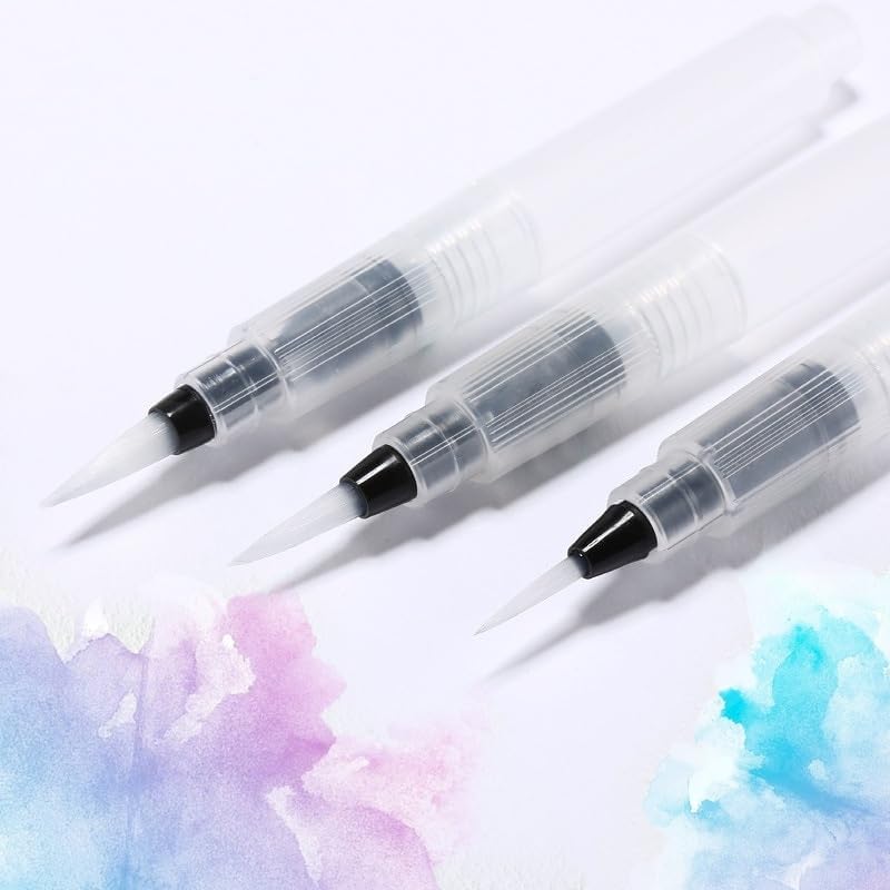 ARTISTERY Water Brush Pens Set - 3 Sizes: Fine, Medium & Large - Great for Watercolor Paints, Illustrations, Calligraphy, DIY Art & Craft - Refillable Pens  - Image 1