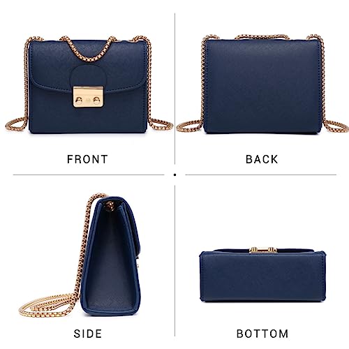 Dasein Women Small Crossbody Bag Designer Evening Bag Clutch Purse Handbag for Wedding/Prom/Party with Double Chain Strap - Image 4