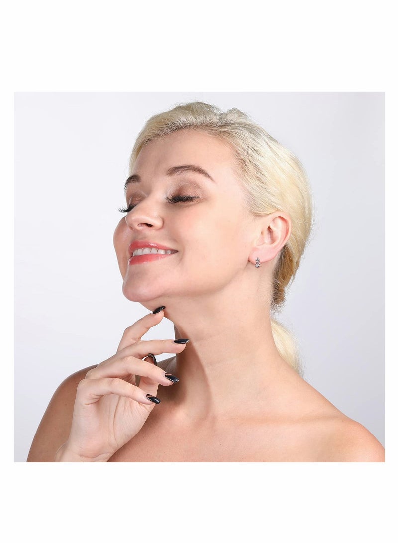 KASTWAVE Silver Hoop Earrings for Women 925 Sterling Silver Heart Plain Huggie Hoop Earrings Creole for Women/Girls - Image 3