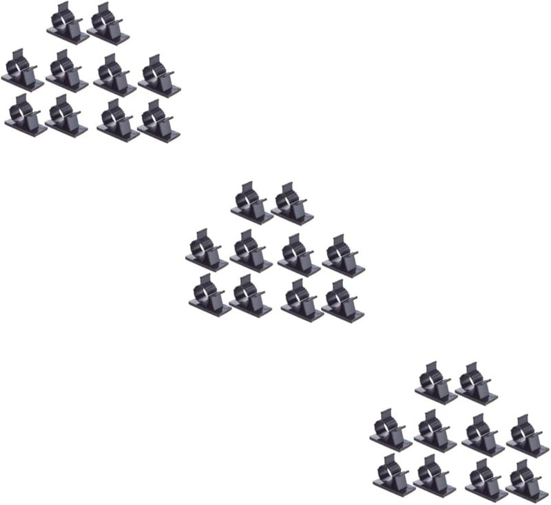 90 Pcs White Plastic Cable Clips Adhesive Backed Cord Management Wire Organizer Holder - Image 1