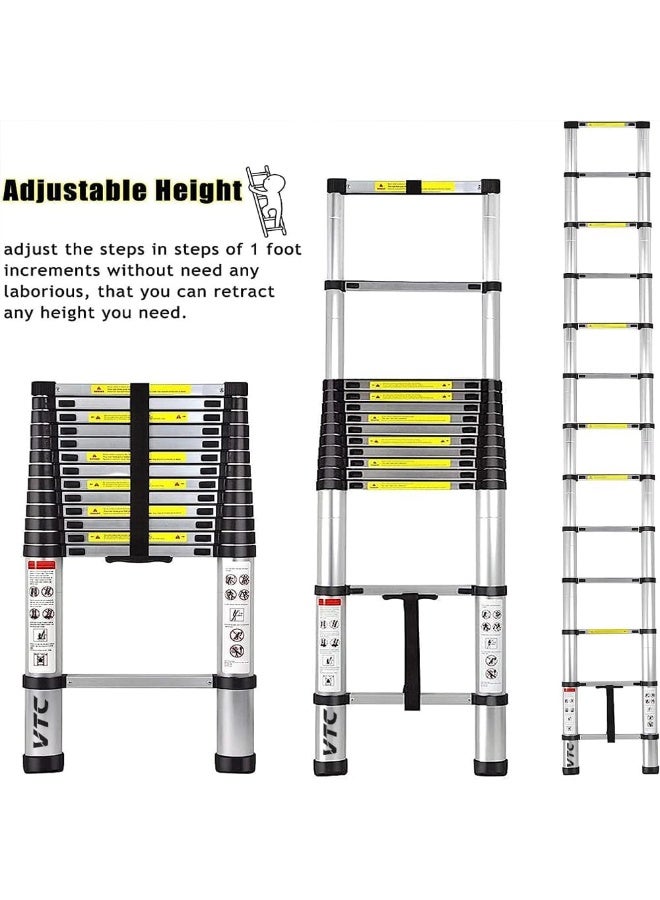 3.8m Extendable Aluminum Telescopic Ladder – Durable, Lightweight & Easy to Carry – Multipurpose for Home & Professional Use - Image 3