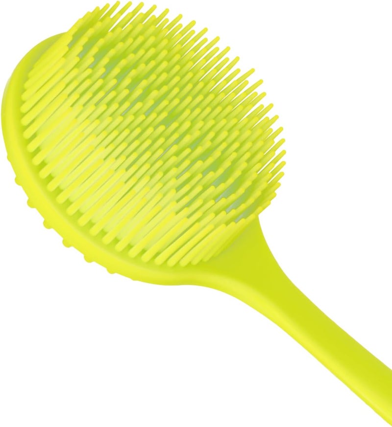 DNC Silicone Back Scrubber Soft Bath Body Brush for Shower with Long Handle (Green) - Image 4