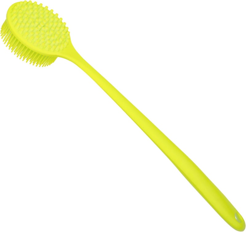 DNC Silicone Back Scrubber Soft Bath Body Brush for Shower with Long Handle (Green) - Image 5