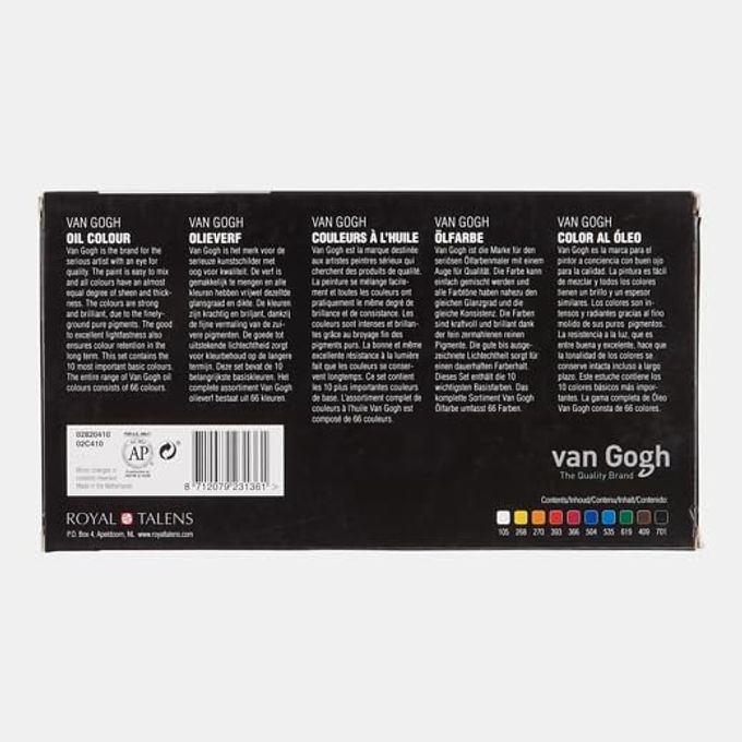 Van Gogh Oil Paints Set Of 10, Assorted Colors, 20 Ml Tubes - Image 3