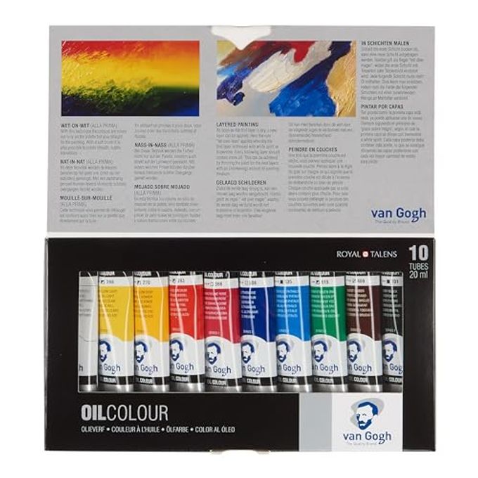 Van Gogh Oil Paints Set Of 10, Assorted Colors, 20 Ml Tubes - Image 1