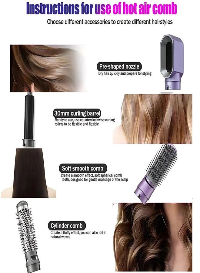 Drumstone 𝟏𝟓 𝐘𝐞𝐚𝐫𝐬 𝐖𝐚𝐫𝐫𝐚𝐧𝐭𝐲 5-in-1 Hot Air Hair Styler for All Hair Types, Professional-Grade Styling Performance (Violet) - Image 5