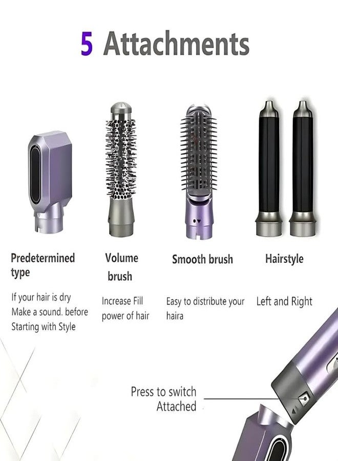 Drumstone 𝟏𝟓 𝐘𝐞𝐚𝐫𝐬 𝐖𝐚𝐫𝐫𝐚𝐧𝐭𝐲 5-in-1 Hot Air Hair Styler for All Hair Types, Professional-Grade Styling Performance (Violet) - Image 2