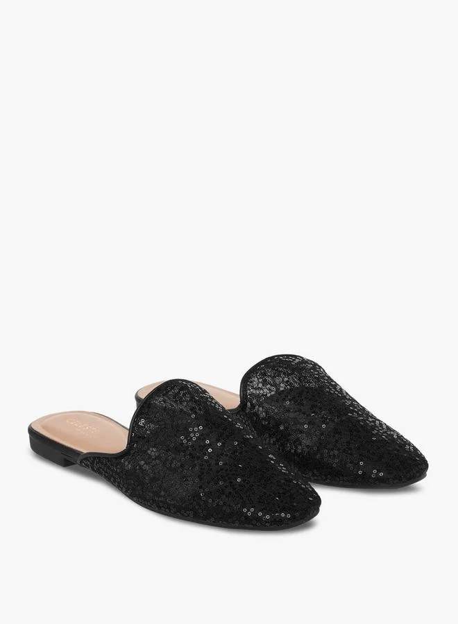 Women Sequinned Embellished Mules