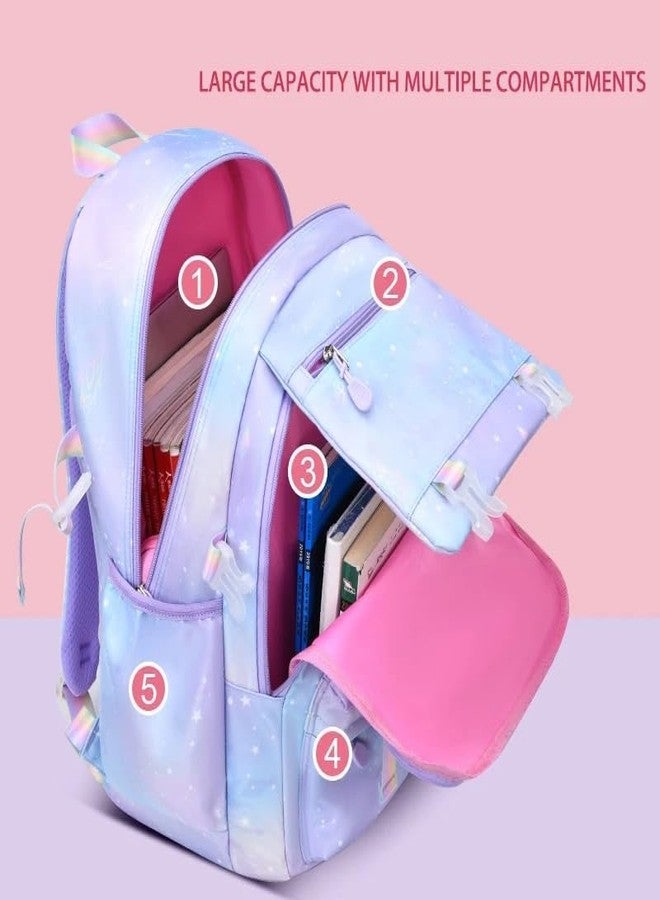 ADSON Cute Kawaii Korean Princess Elsa Standard Backpack Travel Bookbag For Women & Men Boys Girls With Compartments Elementary School College Students Backpack Durable Water Resistant (Sky Blue) - Image 4