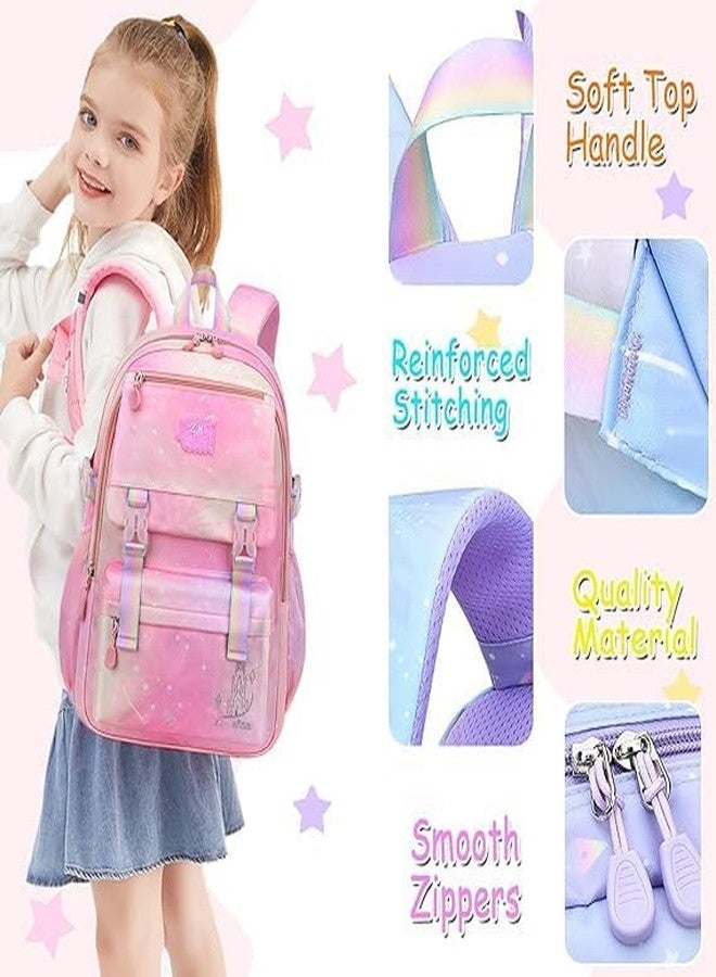 ADSON Cute Kawaii Korean Princess Elsa Standard Backpack Travel Bookbag For Women & Men Boys Girls With Compartments Elementary School College Students Backpack Durable Water Resistant (Sky Blue) - Image 5