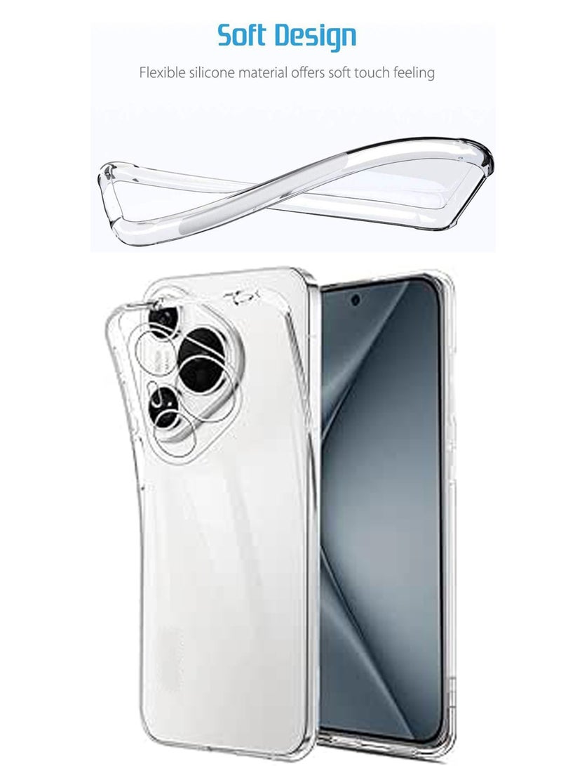 For Huawei Pura 80 Pro/80 Pro Plus Shock Proof Case Cover - Ultra Clear, Durable & Accurate Cut-outs - Scratch, Dust & Smudge Protection - Clear Silicon Back Cover for Huawei Pura 80 Pro/80 Pro Plus - Image 2