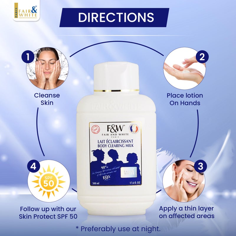 F&W حليب تنظيف الجسم الأصلي F&W - 17 أونصة سائلة، مرطب للبشرة الجافة لألوان البشرة الفاتحة - Image 3