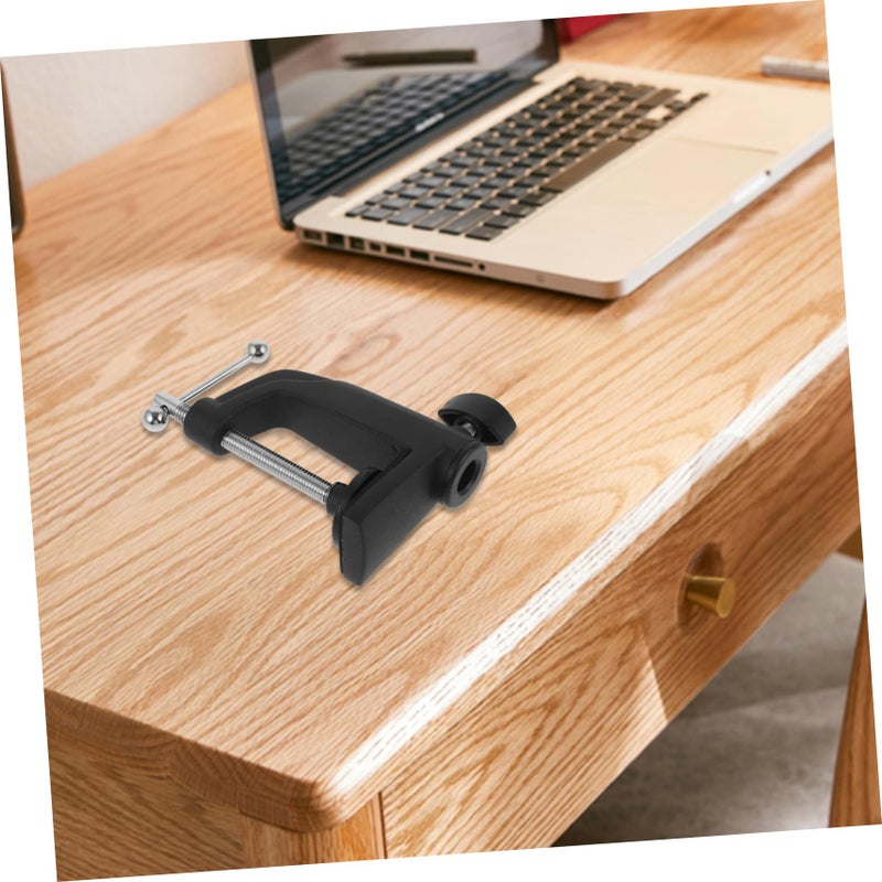 Adjustable Desk Clamp Mount for Microphone Screw Clip 3 Inch Aluminum Black - Image 3