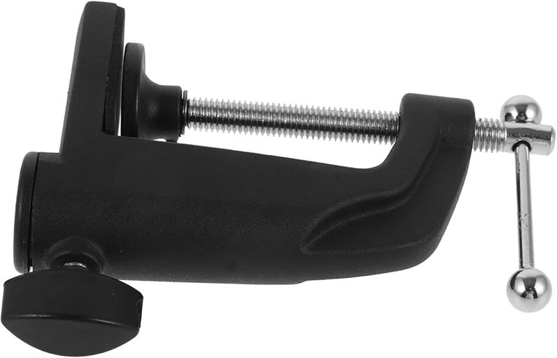 Adjustable Desk Clamp Mount for Microphone Screw Clip 3 Inch Aluminum Black - Image 1
