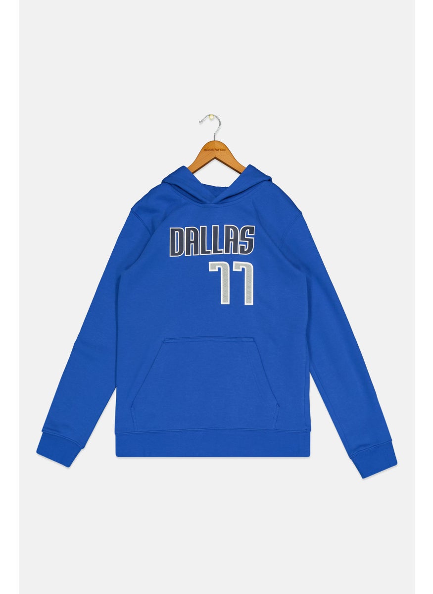Nike Nike x NBA Kids Boy Long Sleeves Basketball Hoodie, Blue  - Image 1