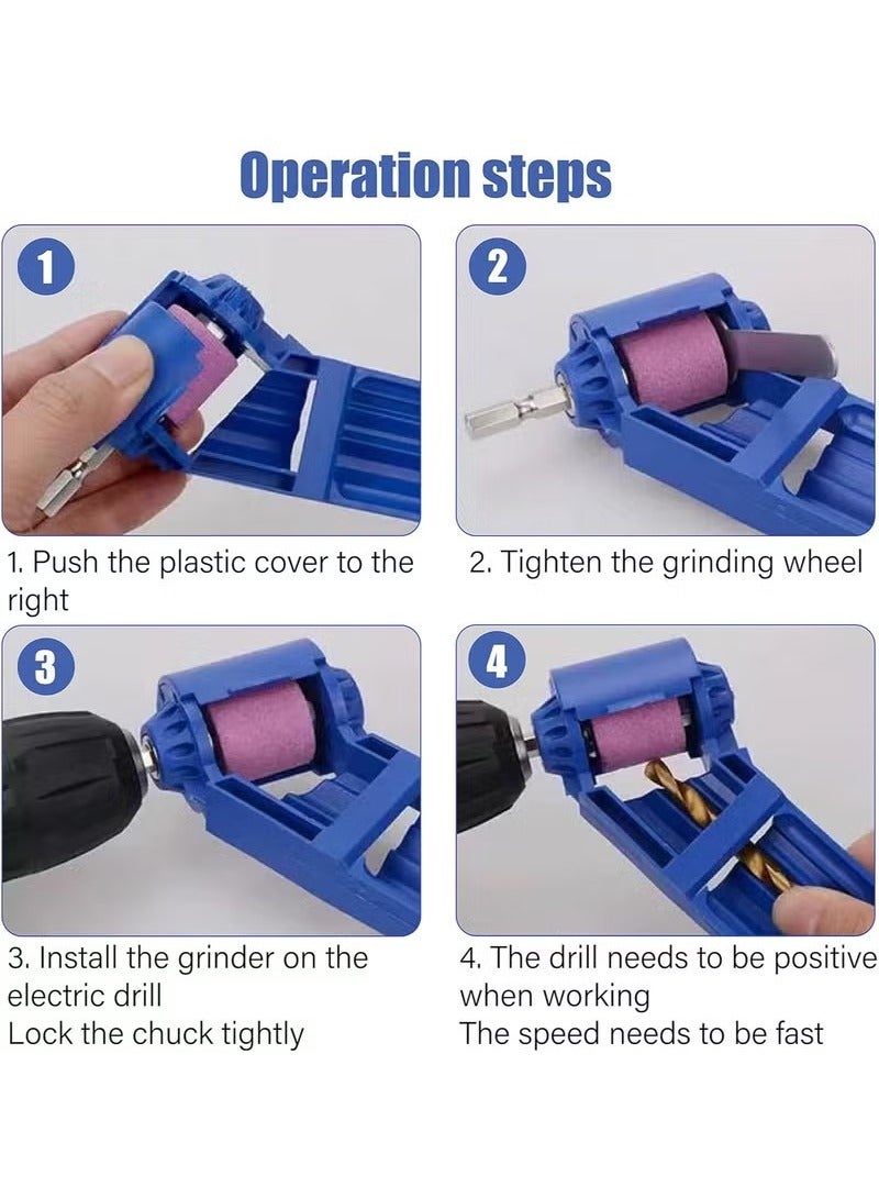 Drill Bit Sharpener, Portable Straight Shank Twist Drill Grinder Sharpening Machine,Grinding Tool Incisive Polishing Machine for Grinding Iron Drills - Image 4