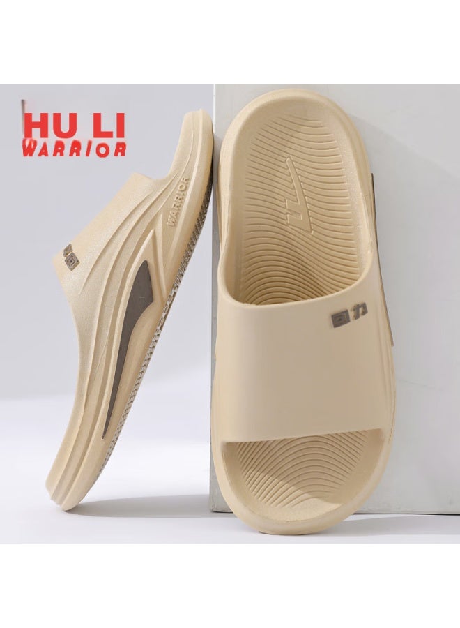 Pull Back Warrior Indoor/Outdoor أحادية اللون صندل رجالي بنعل سميك إسفنجي مضاد للانزلاق خفيف الوزن Hl39831 كاكي المقاس 44-45 - Image 2