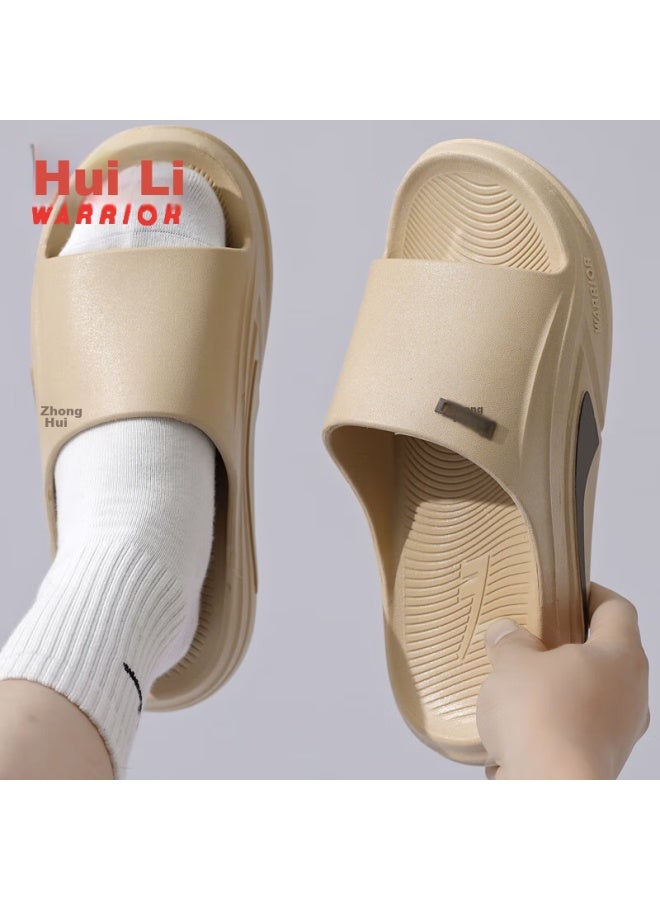 Pull Back Warrior Indoor/Outdoor أحادية اللون صندل رجالي بنعل سميك إسفنجي مضاد للانزلاق خفيف الوزن Hl39831 كاكي المقاس 44-45 - Image 5