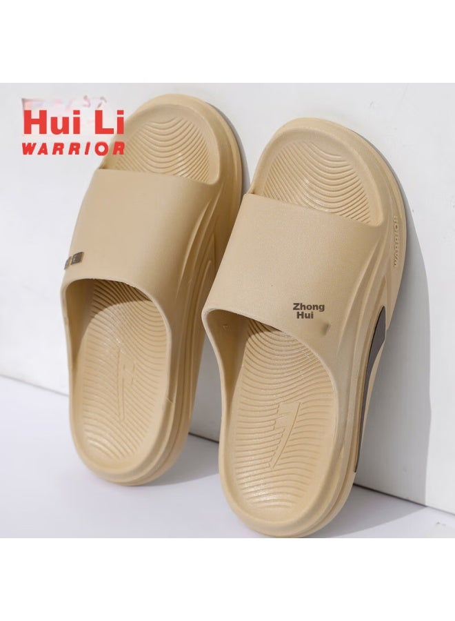 Pull Back Warrior Indoor/Outdoor أحادية اللون صندل رجالي بنعل سميك إسفنجي مضاد للانزلاق خفيف الوزن Hl39831 كاكي المقاس 44-45 - Image 4