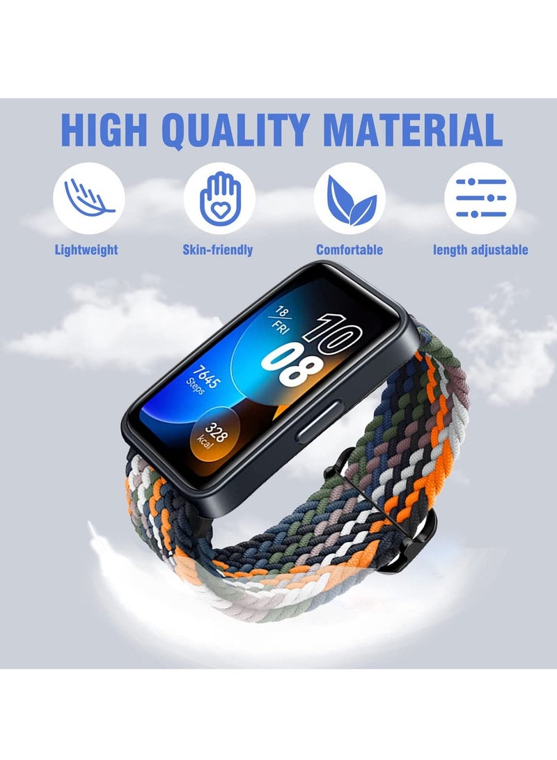 Strap for Huawei Band 7 Hand-woven Adjustable Strap, Compatible for Huawei Band 7 Replacement Nylon Wristband Strap,Black and White  - Image 3