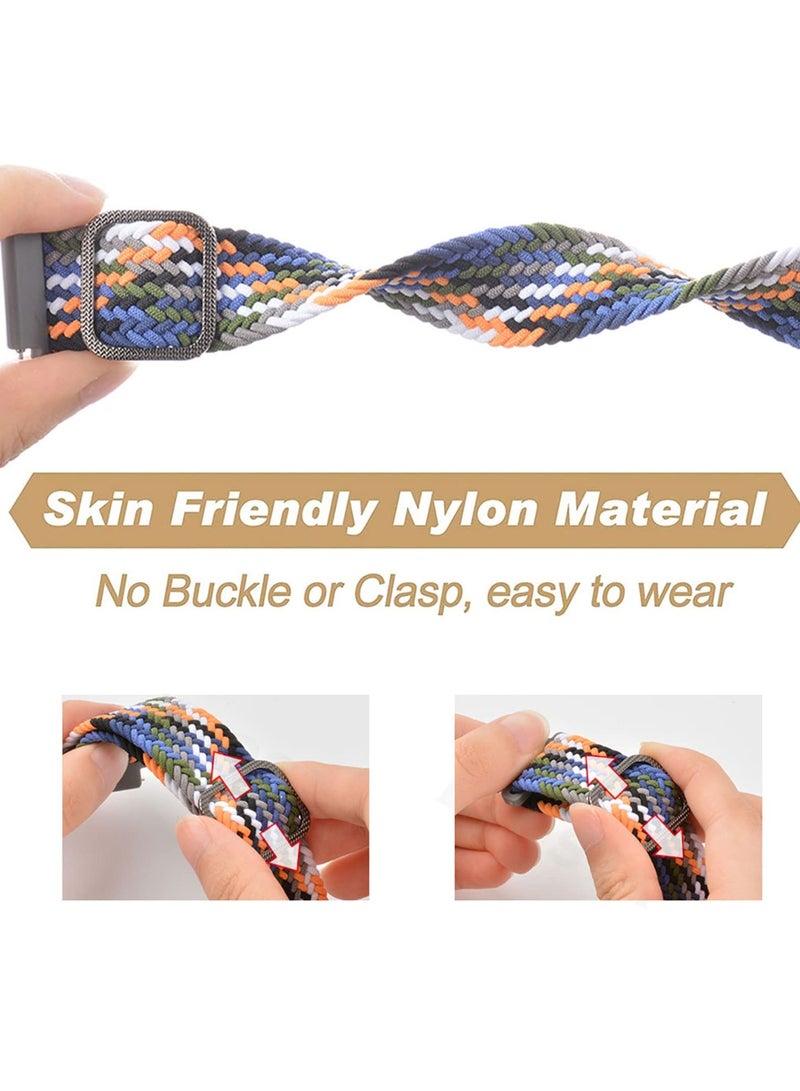 Strap for Huawei Band 7 Hand-woven Adjustable Strap, Compatible for Huawei Band 7 Replacement Nylon Wristband Strap,Black and White  - Image 4