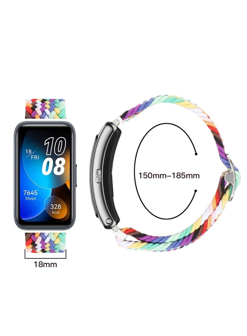Strap for Huawei Band 7 Hand-woven Adjustable Strap, Compatible for Huawei Band 7 Replacement Nylon Wristband Strap,Black and White  - Image 5