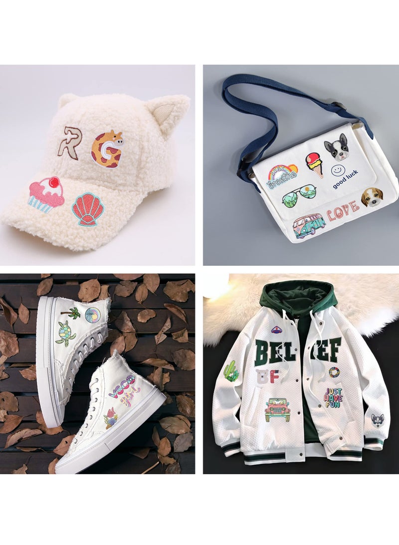 18 Pcs Summer Vacation Embroidered Iron On Patches for Clothing, Cute Sew On Applique Set for Jeans, Hats, Bags, and Arts Crafts  - Image 4
