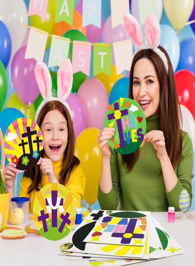 Cinrobiye 24 Sets Easter Crafts for Kids DIY Resurrection Paper Plate Craft Kit Religious He is Risen Craft for Church Sunday School VBS Classroom Christian Easter Day Party Art Project Home Activities - Image 4