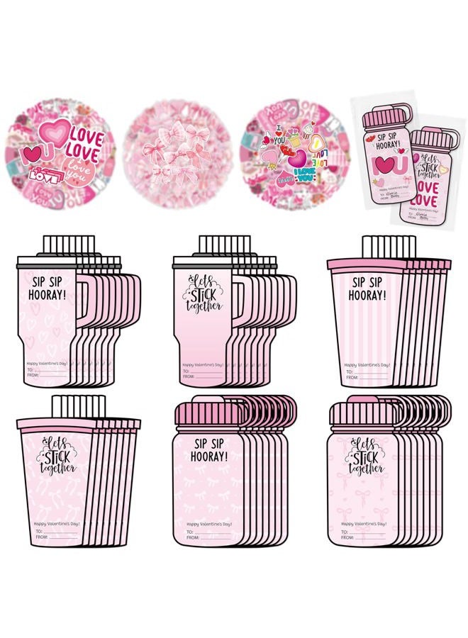 QIMGIC 297pcs Valentine's Day Greeting Cards Stickers with Envelopes Bulk - Image 1