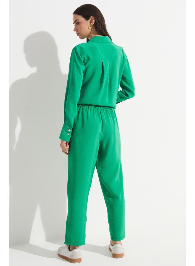 جون بنطلون جوجر نسائي من مزيج المودال بخصر مطاطي - أخضر داكن - Image 4