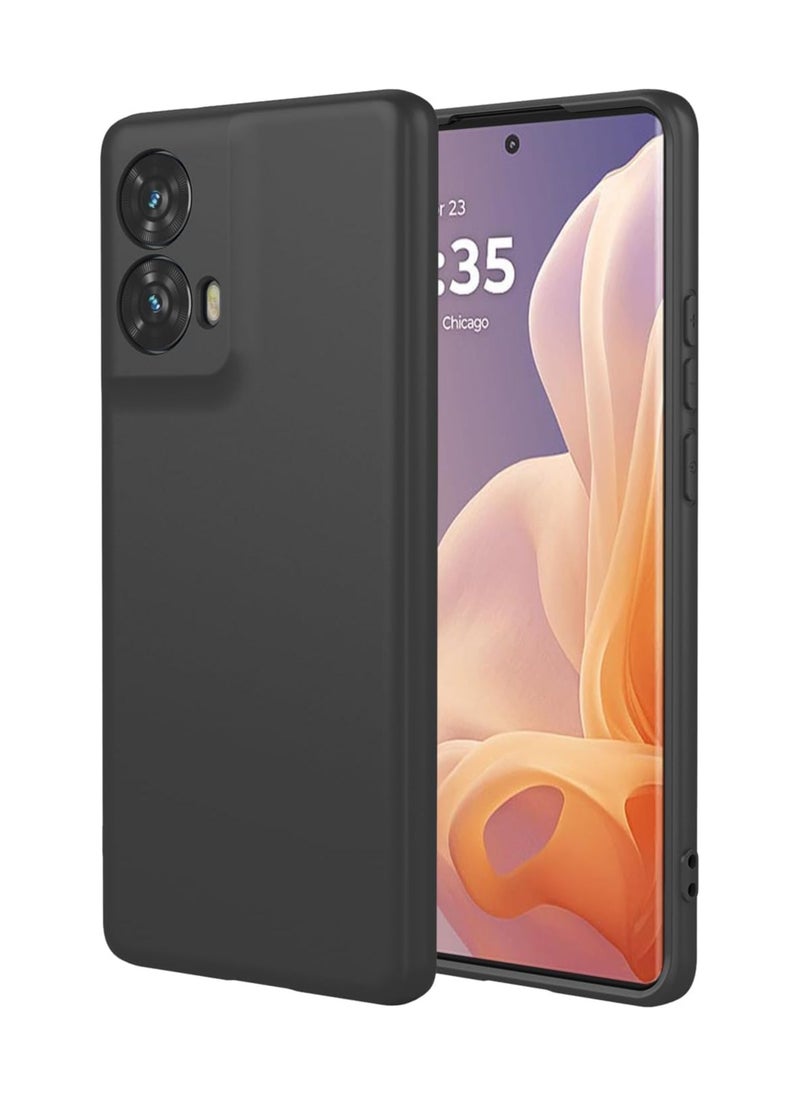 Camera Protection Ultra Slim Soft TPU Silicone Matte Shockproof Bumper Full-Body Protective Cover for Moto G85 2024 Black