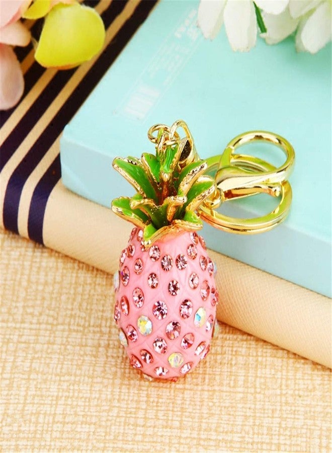 Bestdays Pineapple Rhinestone Alloy Resin Women Car or Bag Keychain (Pineapple-Pink) - Image 4