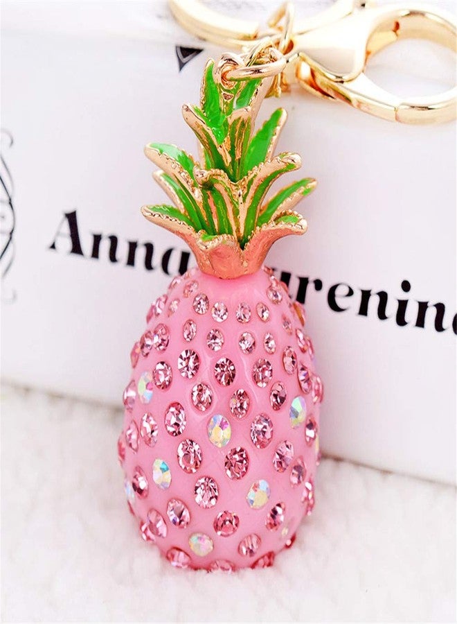 Bestdays Pineapple Rhinestone Alloy Resin Women Car or Bag Keychain (Pineapple-Pink) - Image 3